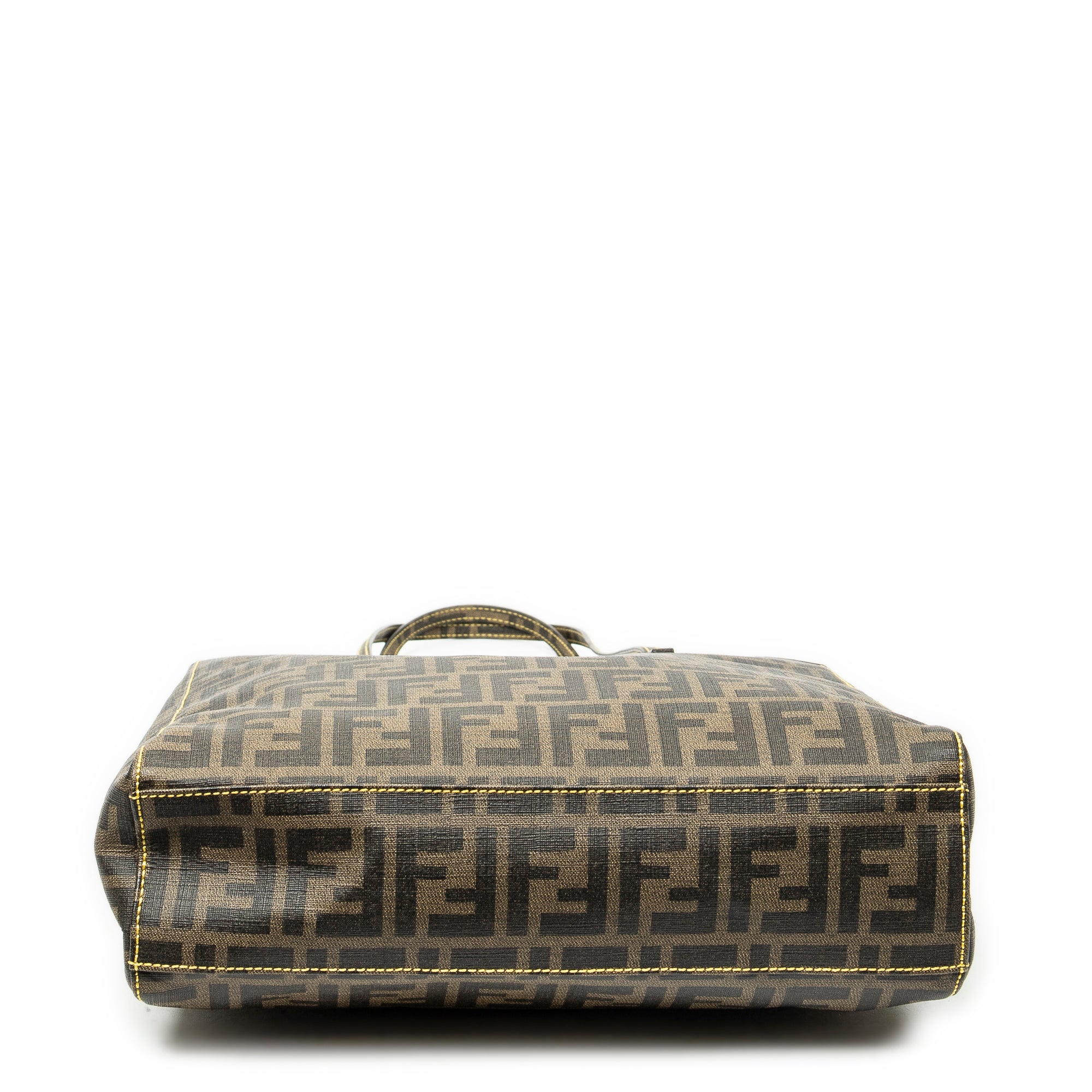 Shoulder Bag Vertical Open Tote Brown Zucca Coated Canvas