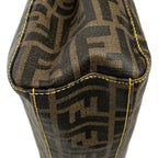 Shoulder Bag Vertical Open Tote Brown Zucca Coated Canvas