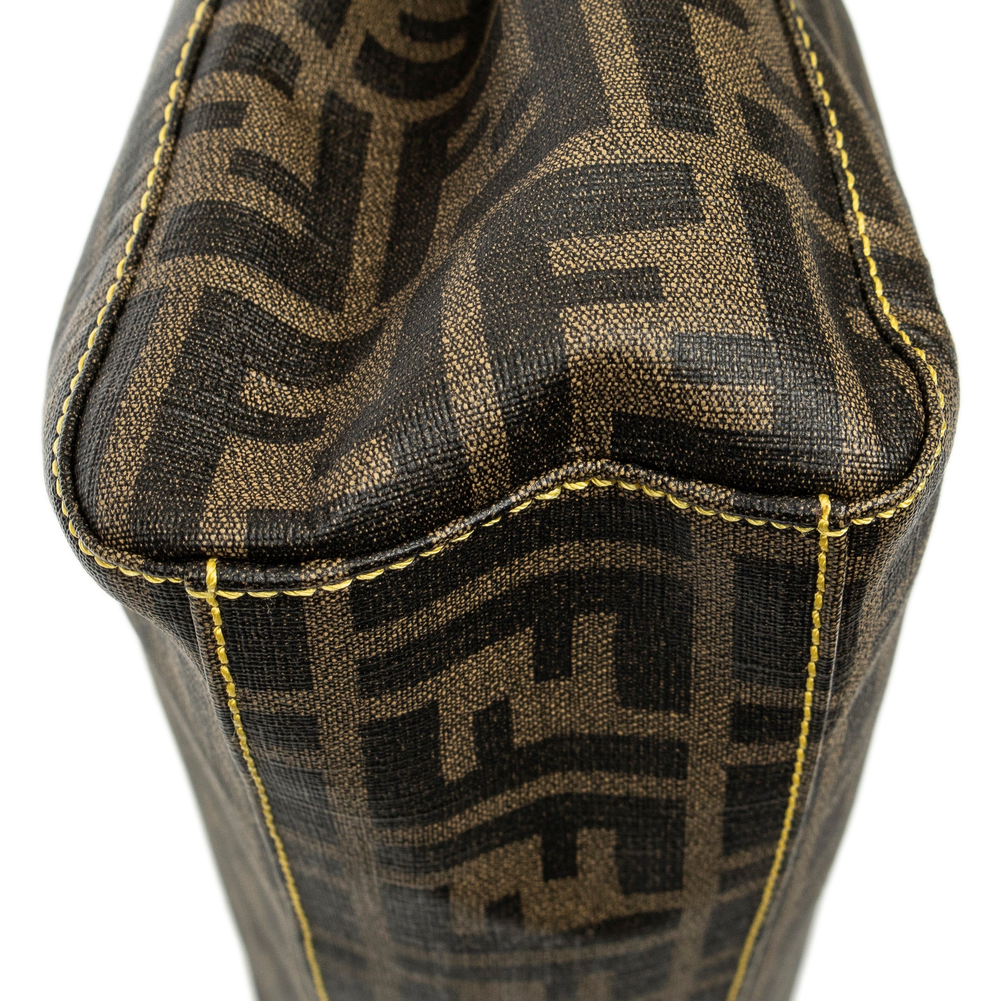 Shoulder Bag Vertical Open Tote Brown Zucca Coated Canvas