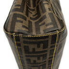 Shoulder Bag Vertical Open Tote Brown Zucca Coated Canvas
