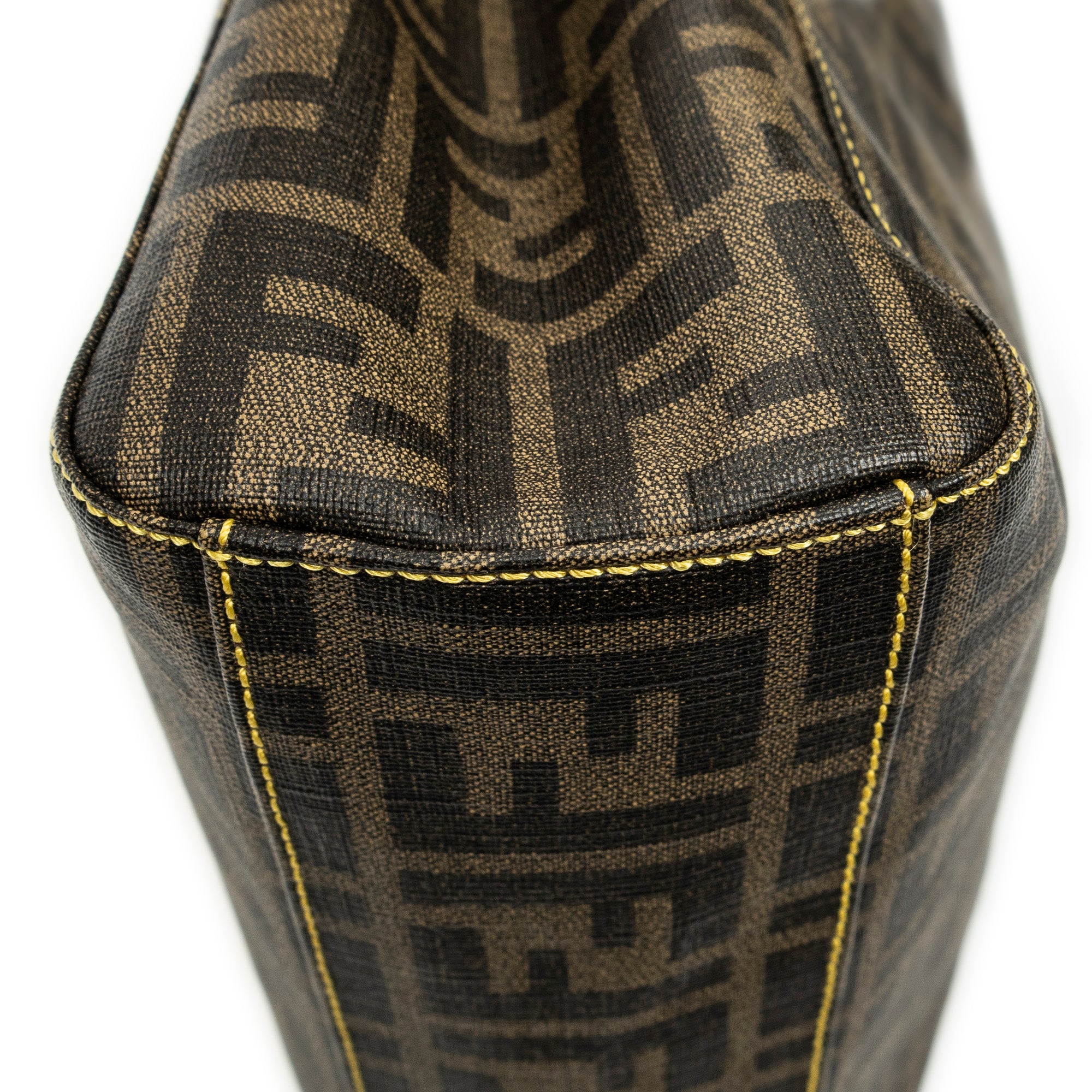 Shoulder Bag Vertical Open Tote Brown Zucca Coated Canvas