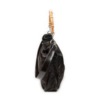 Shoulder Bag Large Bamboo Hobo Brown Nylon Canvas