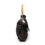 Shoulder Bag Large Bamboo Hobo Brown Nylon Canvas