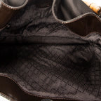 Shoulder Bag Large Bamboo Hobo Brown Nylon Canvas