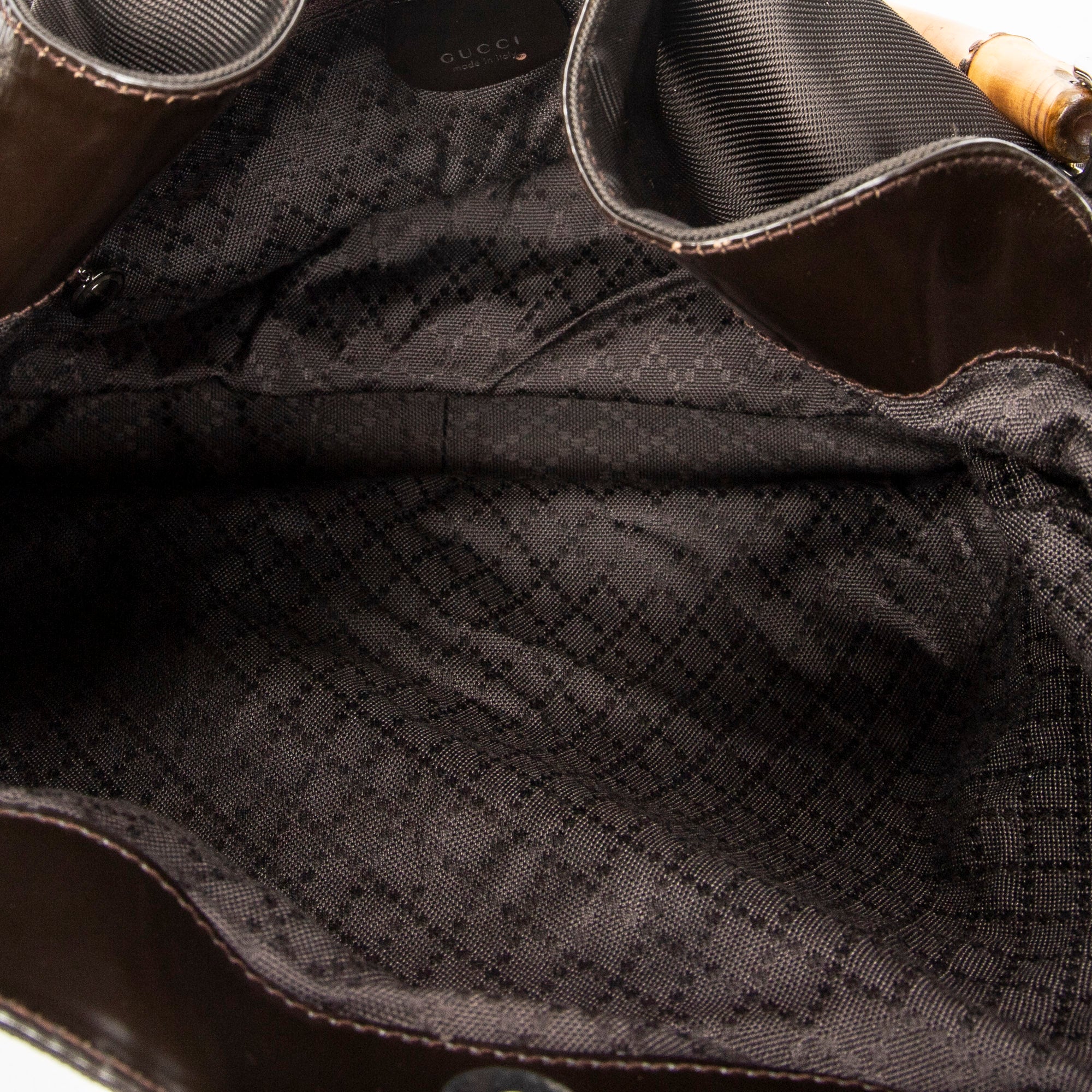 Shoulder Bag Large Bamboo Hobo Brown Nylon Canvas