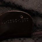 Shoulder Bag Large Bamboo Hobo Brown Nylon Canvas