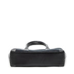 Shoulder Bag Zip Shopping Tote Black Monogrammed Canvas