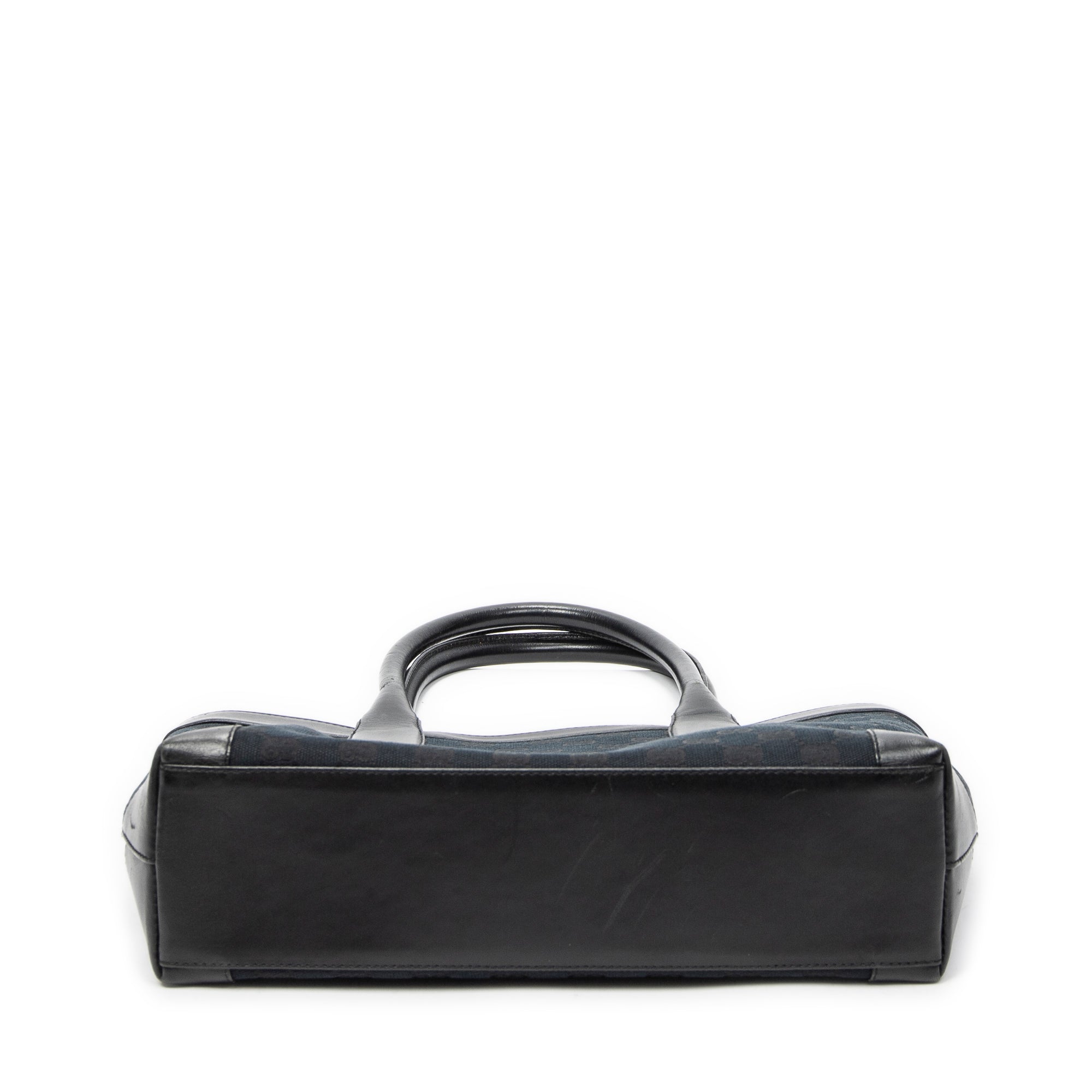 Shoulder Bag Zip Shopping Tote Black Monogrammed Canvas