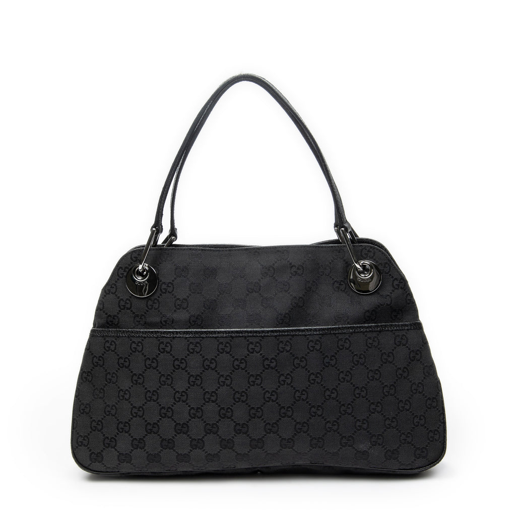 Shoulder Bag Medium Eclipse Tote Black Monogrammed Canvas