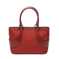 Shoulder Bag Jacquard Tote Red Monogrammed Canvas