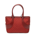 Shoulder Bag Jacquard Tote Red Monogrammed Canvas
