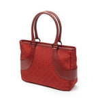 Shoulder Bag Jacquard Tote Red Monogrammed Canvas