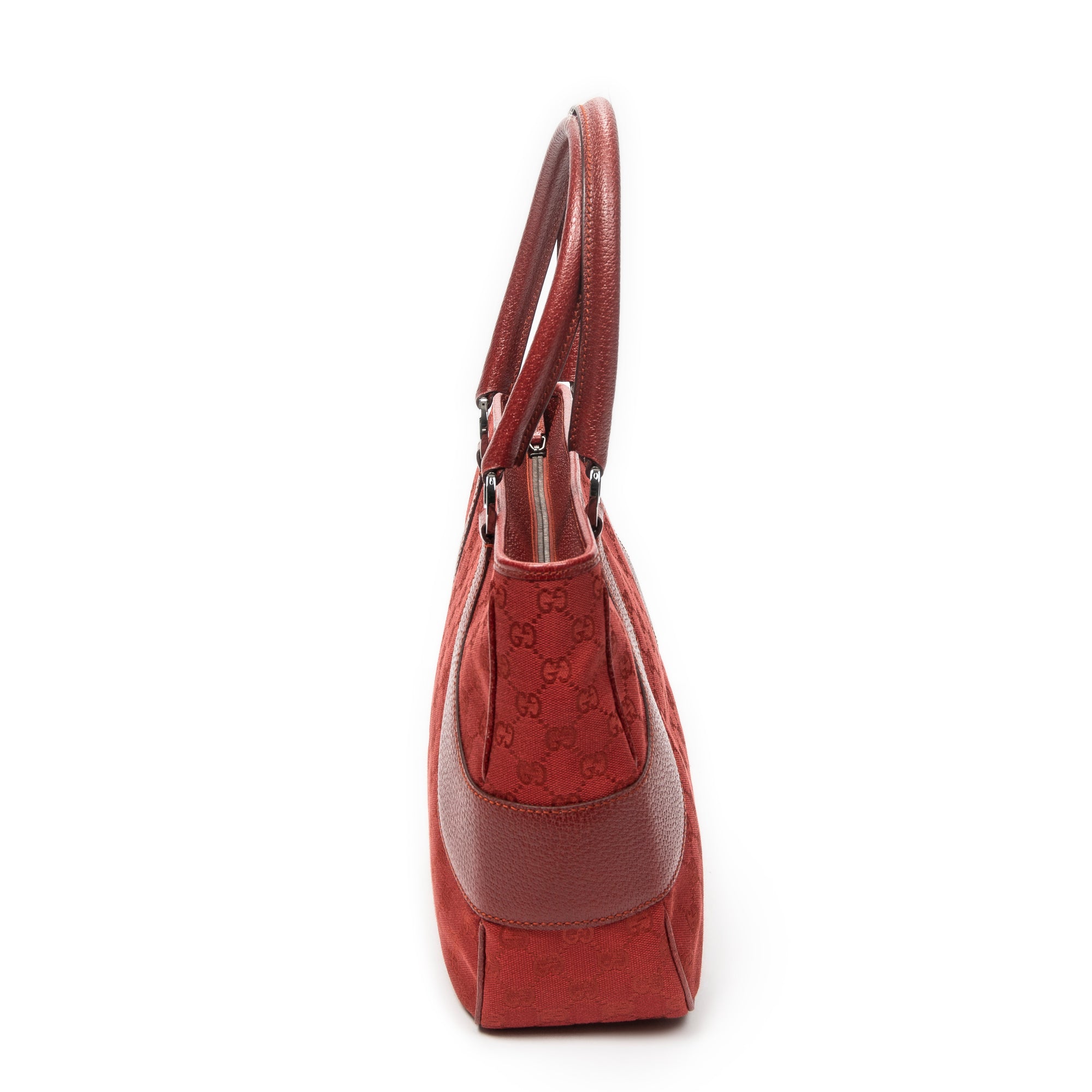 Shoulder Bag Jacquard Tote Red Monogrammed Canvas