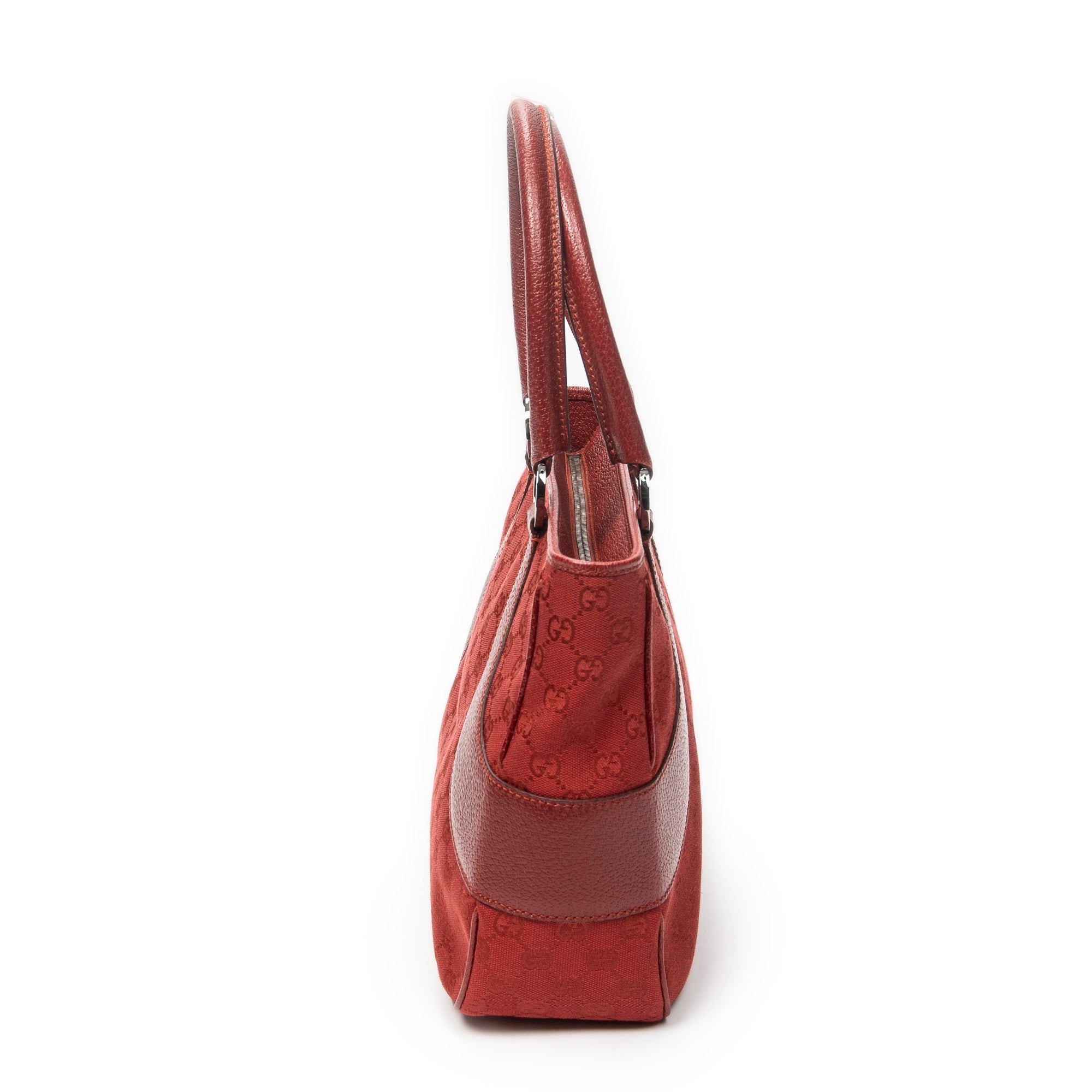 Shoulder Bag Jacquard Tote Red Monogrammed Canvas