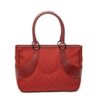 Shoulder Bag Jacquard Tote Red Monogrammed Canvas