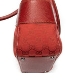 Shoulder Bag Jacquard Tote Red Monogrammed Canvas