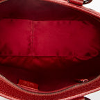 Shoulder Bag Jacquard Tote Red Monogrammed Canvas