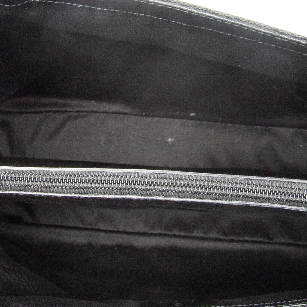 Shoulder Bag Square Bamboo Classic Tote Black Monogrammed Canvas