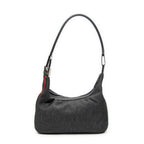 Shoulder Bag Mini Web Zip Hobo Black Denim Denim Canvas