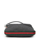 Shoulder Bag Mini Web Zip Hobo Black Denim Denim Canvas
