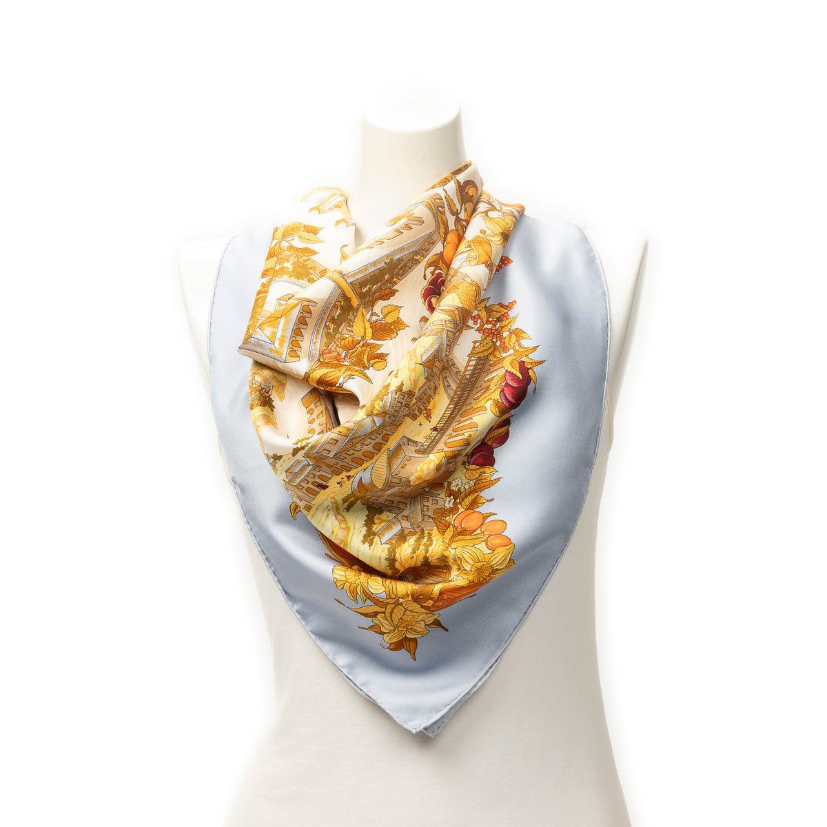 Scarf Scarf Light Blue 100% Twill Silk