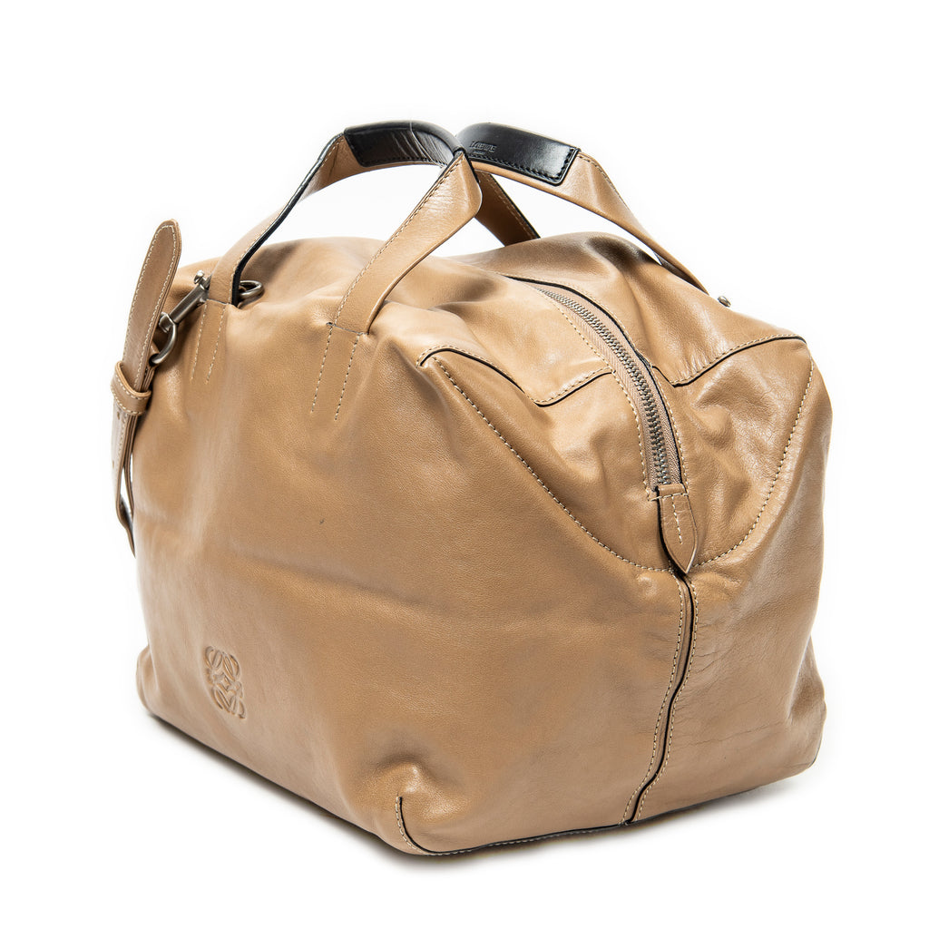 Shoulder Bag Origami Cubo Tan Calfskin Leather