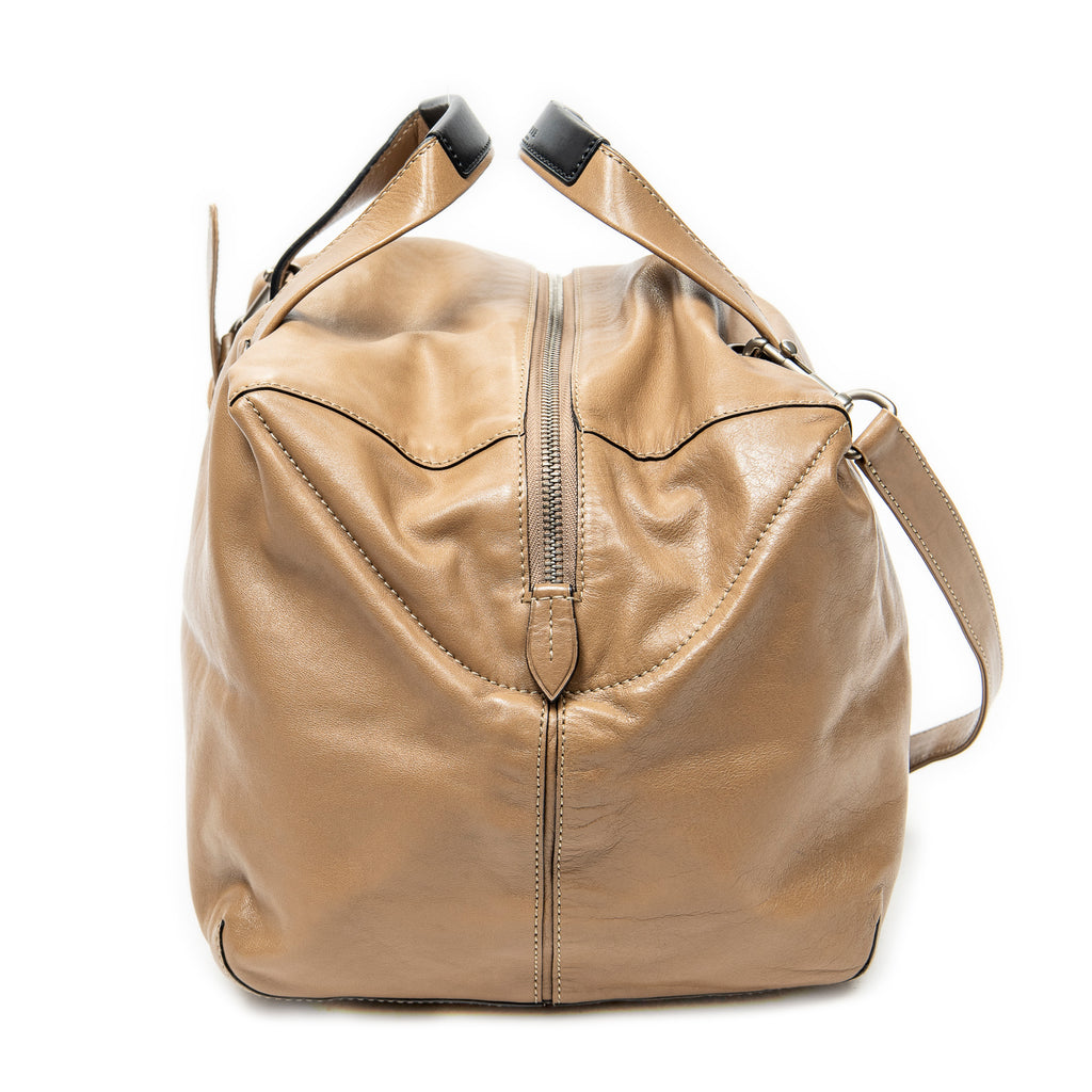 Shoulder Bag Origami Cubo Tan Calfskin Leather