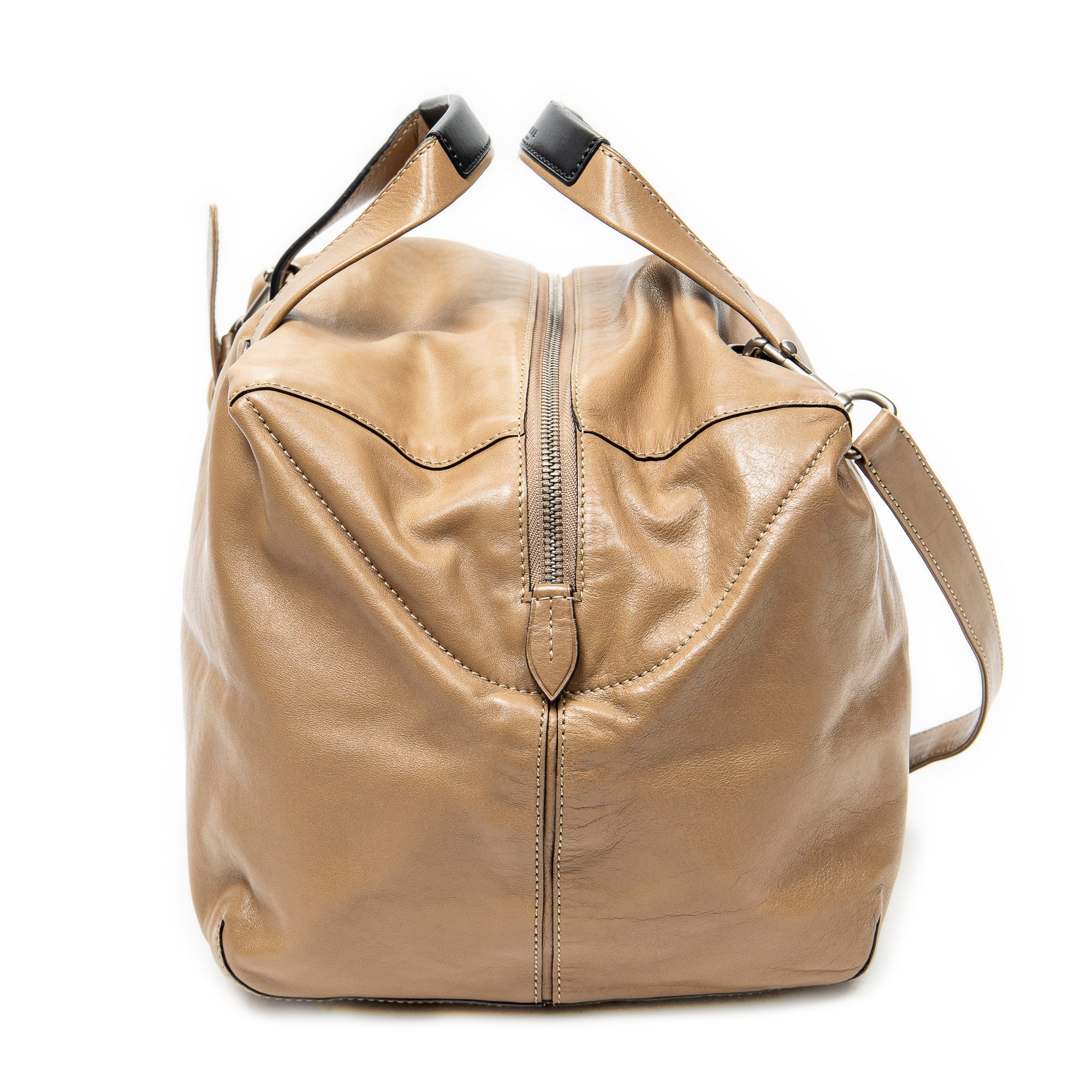 Shoulder Bag Origami Cubo Tan Calfskin Leather