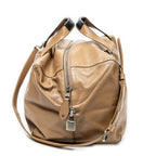 Shoulder Bag Origami Cubo Tan Calfskin Leather