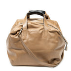Shoulder Bag Origami Cubo Tan Calfskin Leather