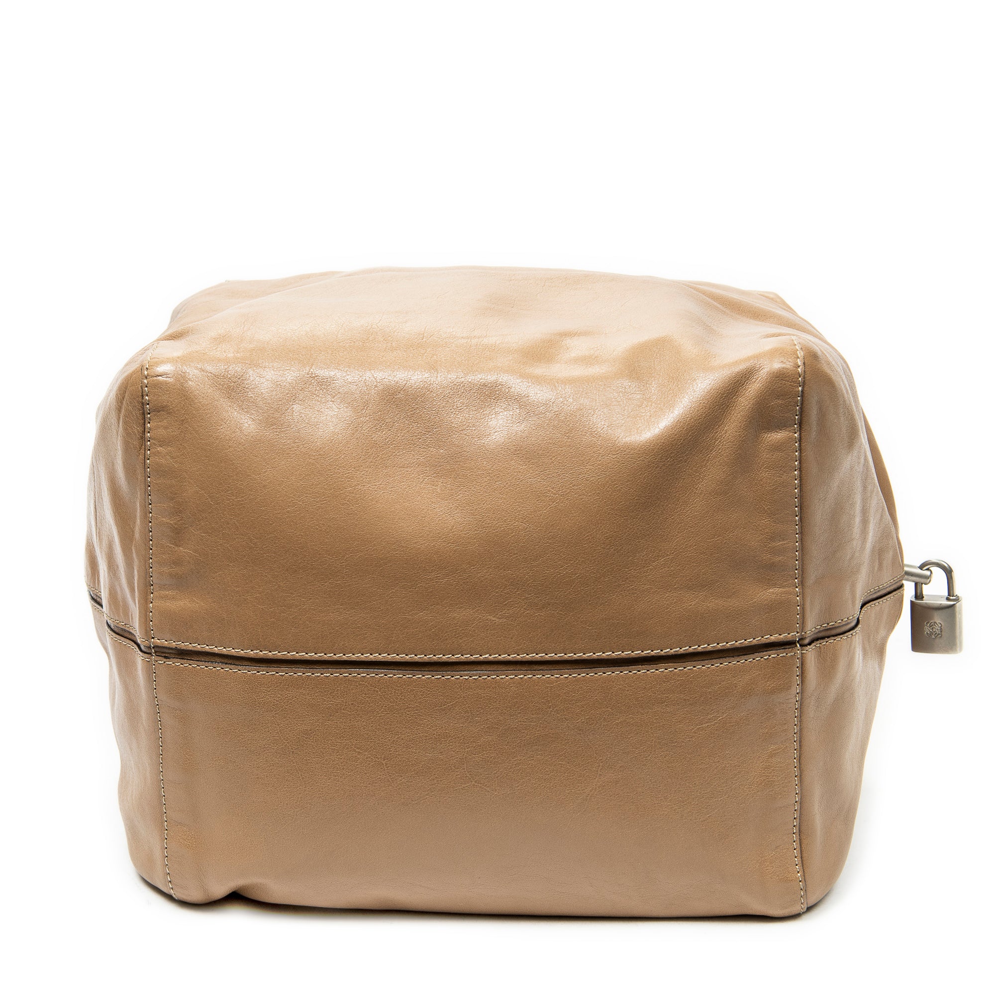 Shoulder Bag Origami Cubo Tan Calfskin Leather
