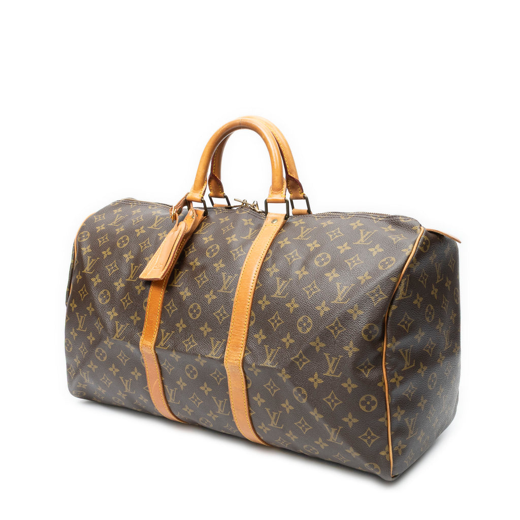 Travel Bag Keepall 50 Brown Monogram Canvas