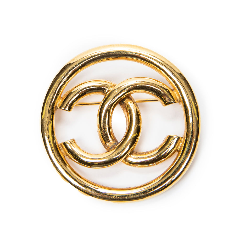 Brooch CC Round Brooch Gold Gold Plated