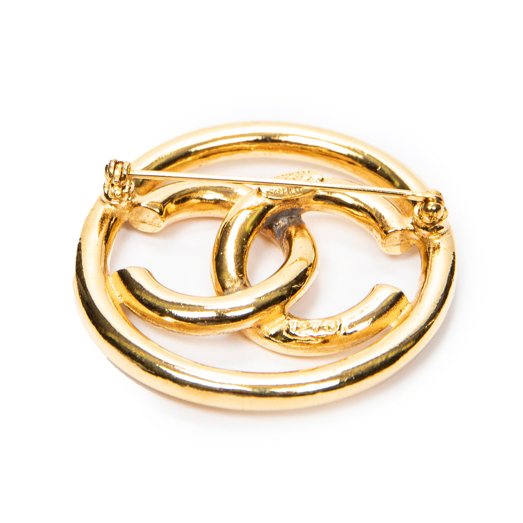 Brooch CC Round Brooch Gold Gold Plated