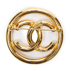 Brooch CC Round Brooch Gold Gold Plated