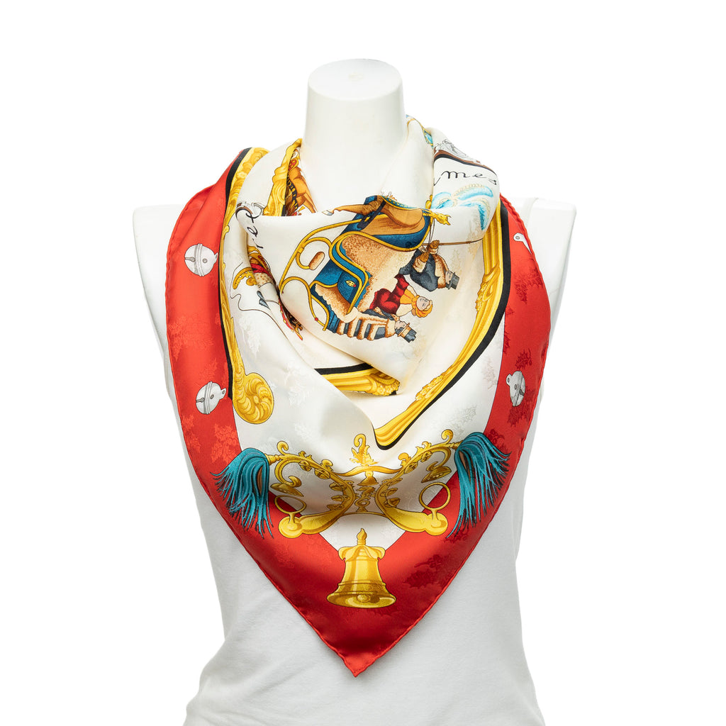 Scarf Scarf Red 100% Jacquard Silk