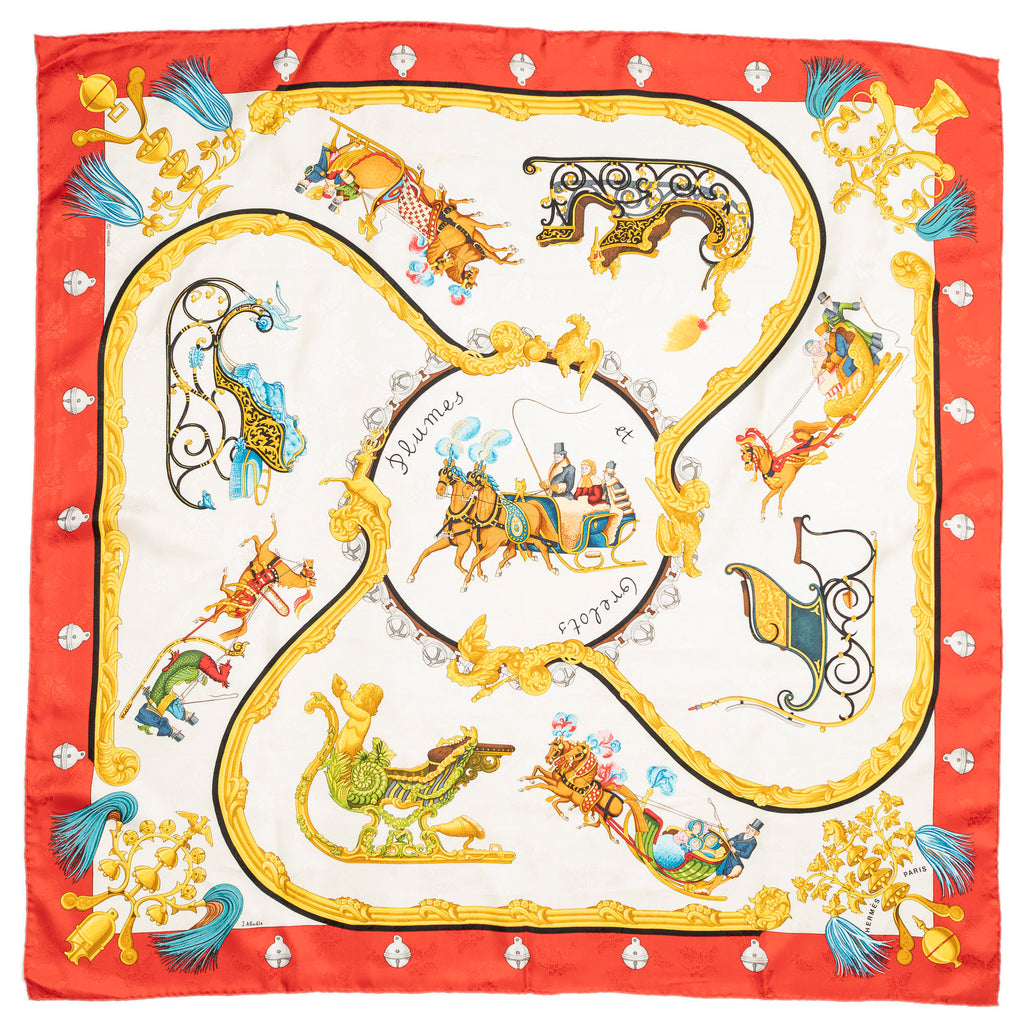 Scarf Scarf Red 100% Jacquard Silk