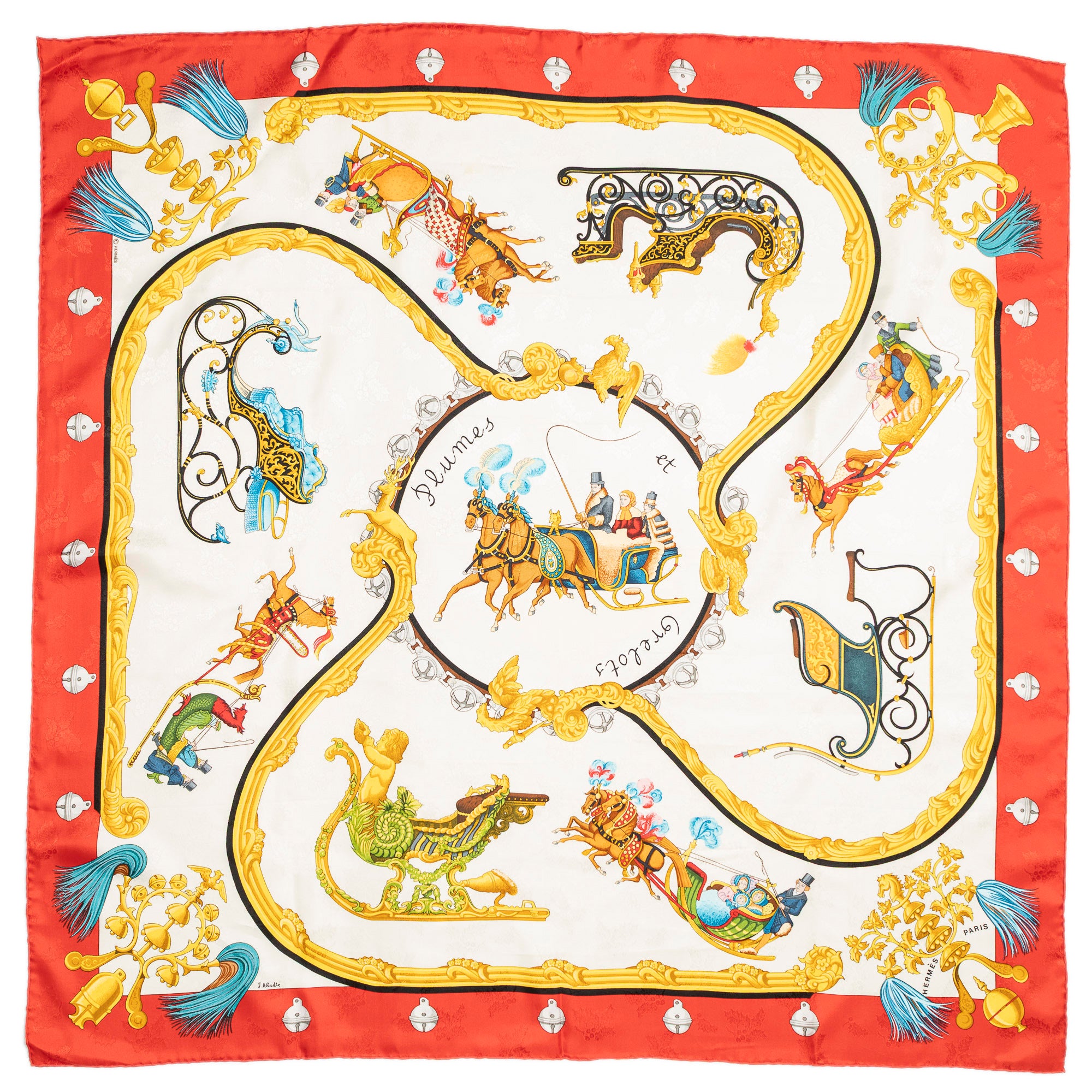 Scarf Scarf Red 100% Jacquard Silk