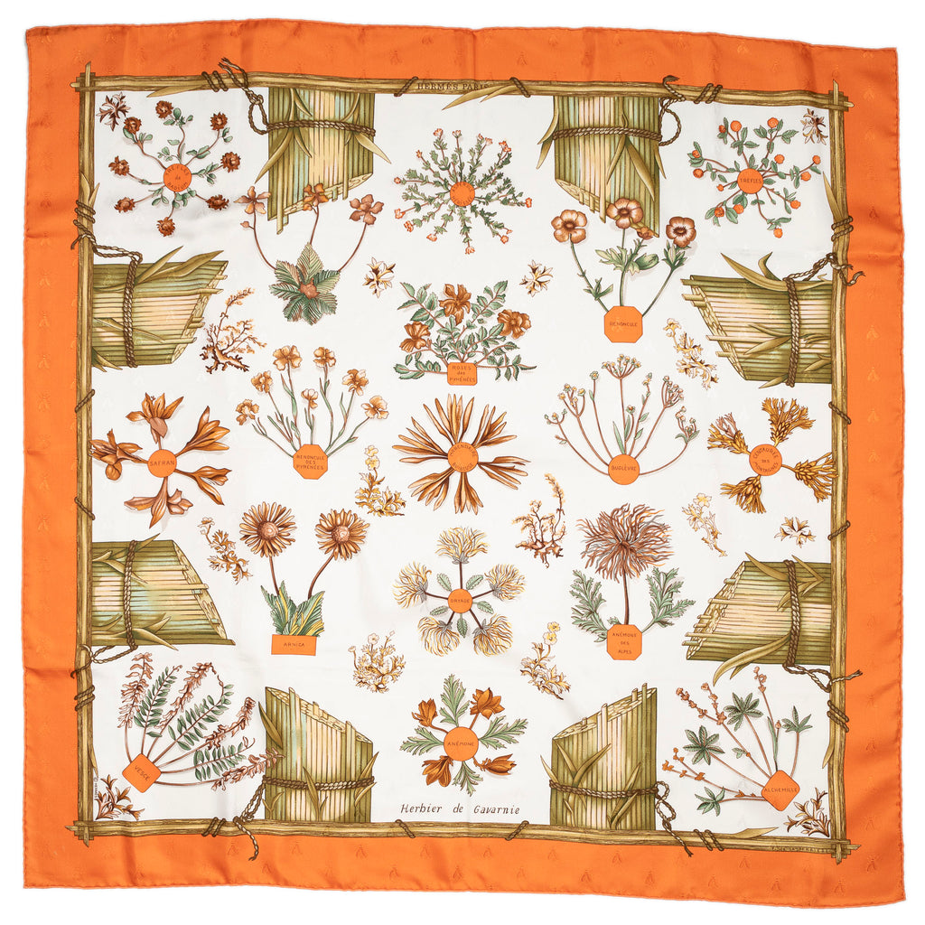 Scarf Scarf Orange 100% Jacquard Silk