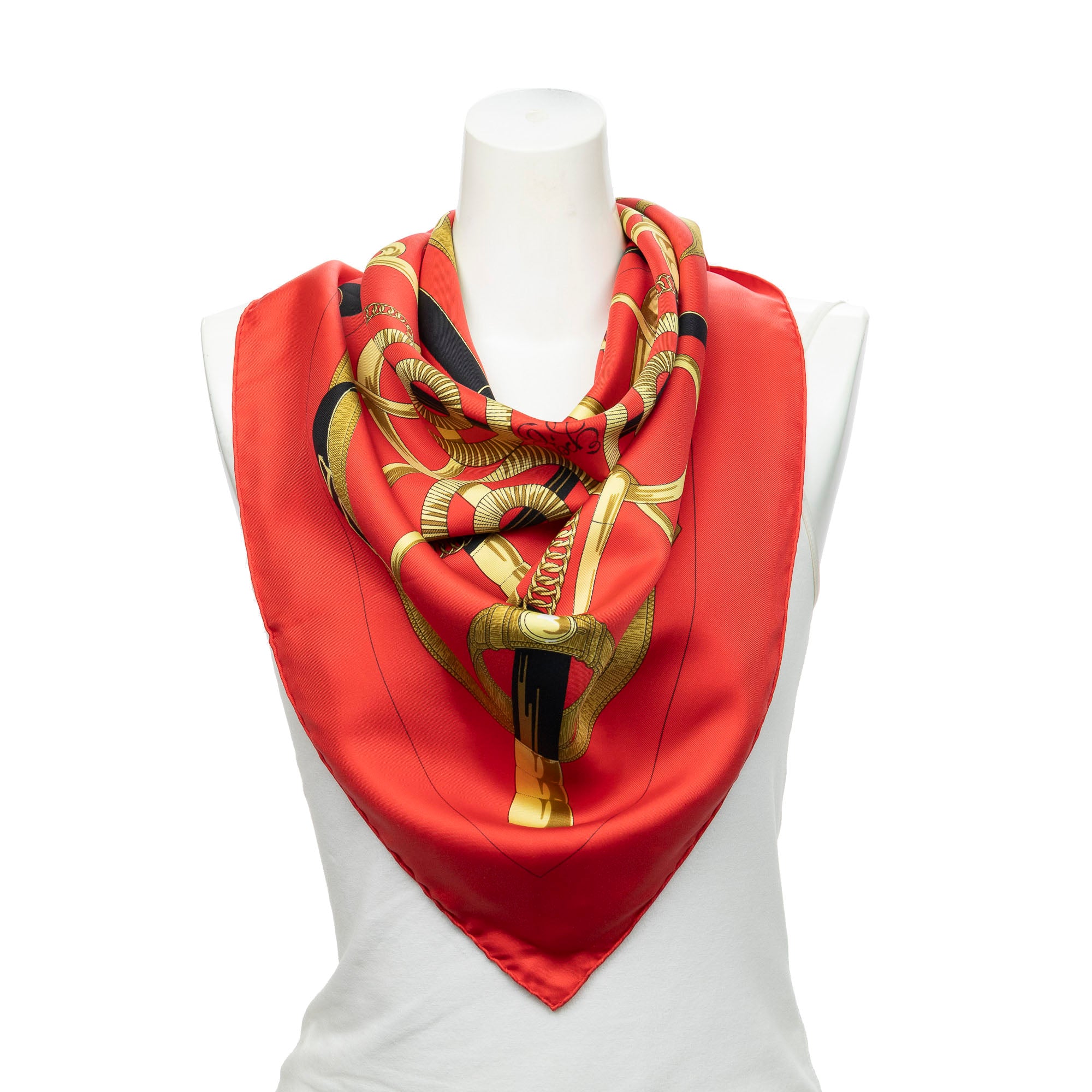 Scarf Scarf Red 100% Twill Silk