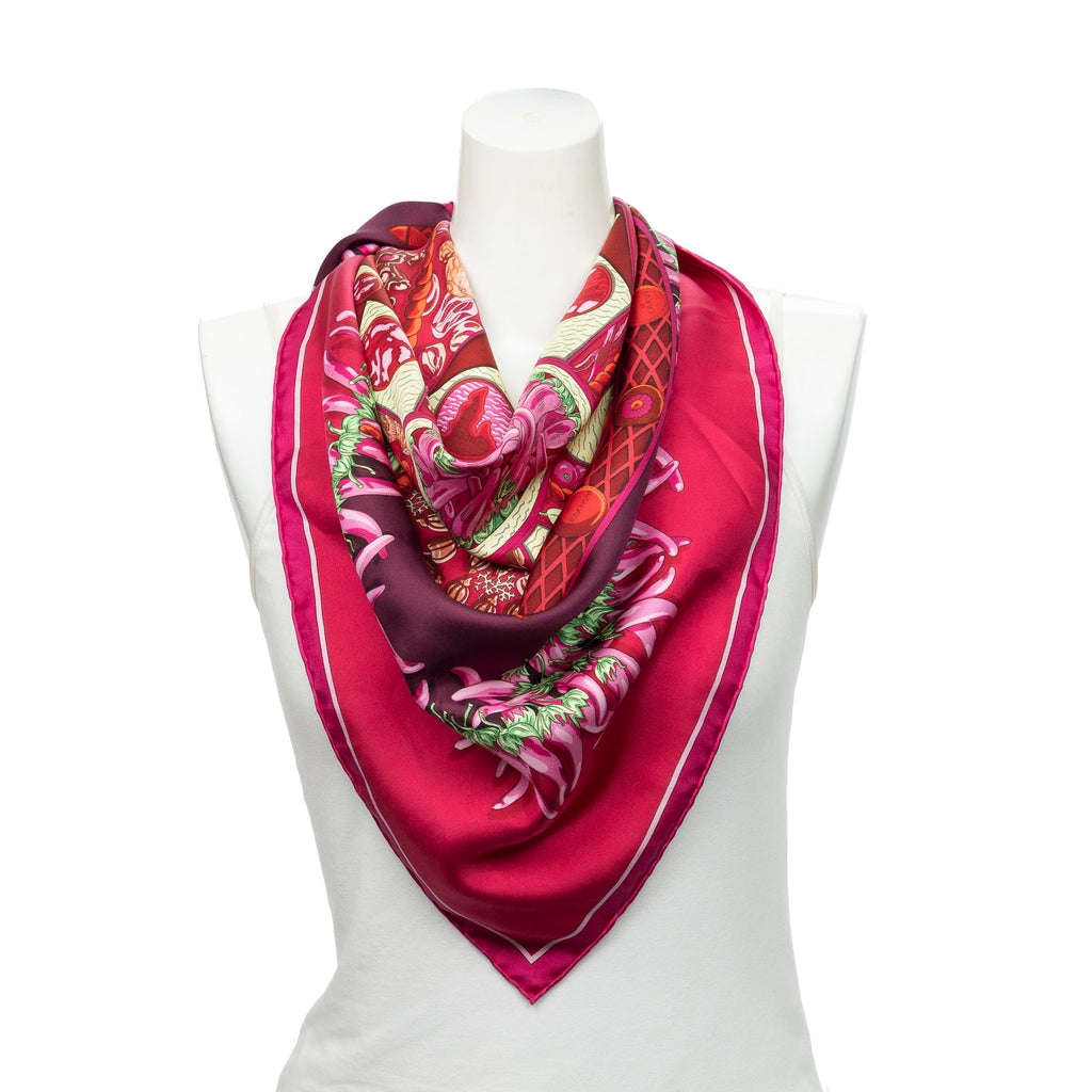 Scarf Scarf Red 100% Twill Silk
