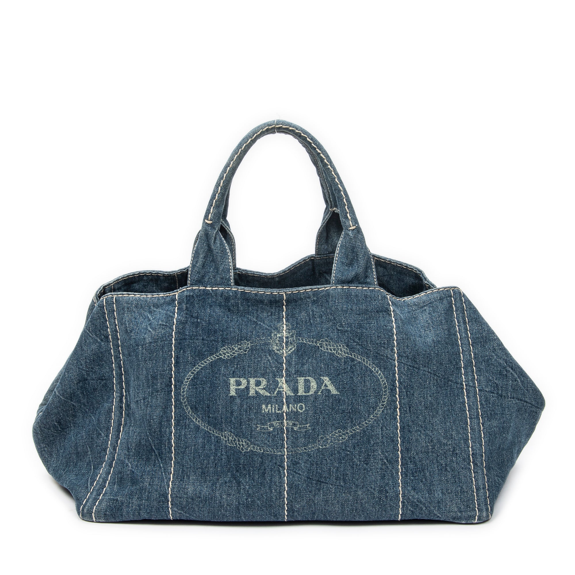 Shoulder Bag Large Canapa Tote Blue Denim Canapa Denim Canvas