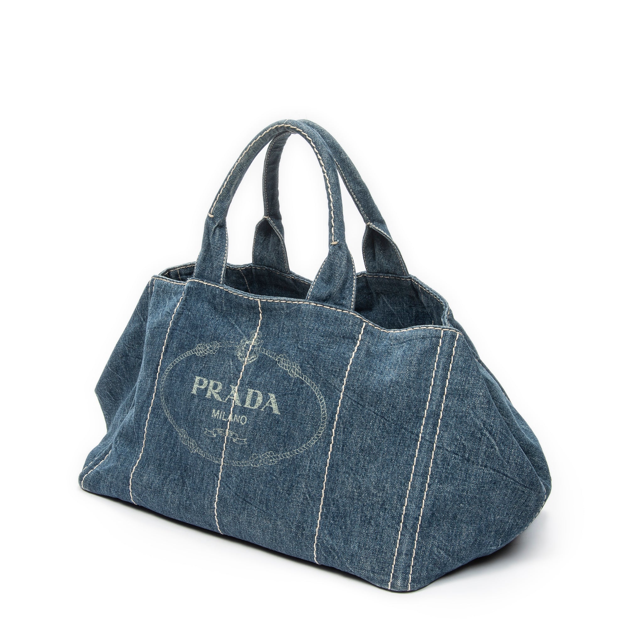 Shoulder Bag Large Canapa Tote Blue Denim Canapa Denim Canvas