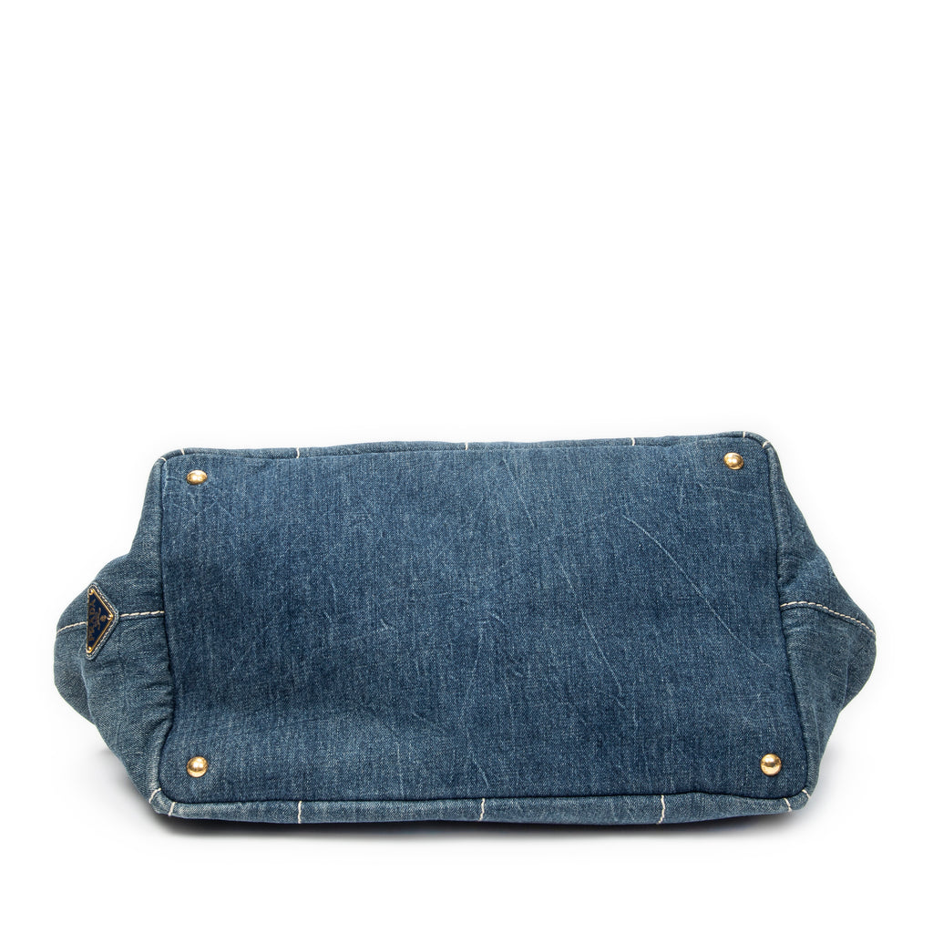 Shoulder Bag Large Canapa Tote Blue Denim Canapa Denim Canvas