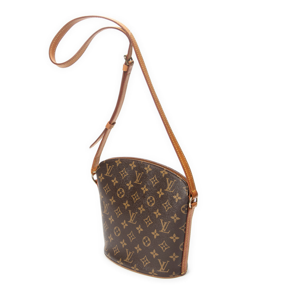 Sac bandoulière Drouot en toile Monogram marron