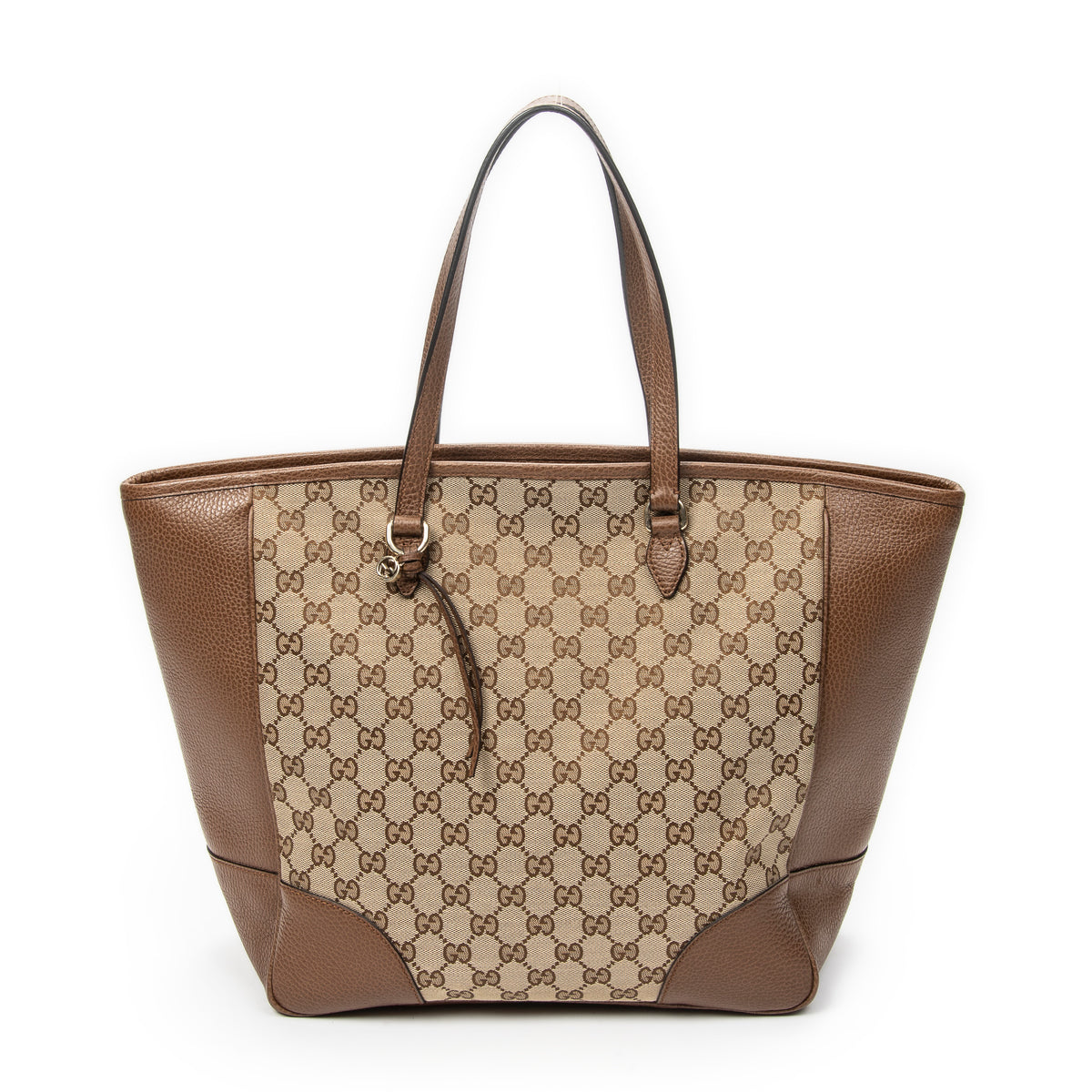 Shoulder Bag Medium Bree Zippered Tote Beige Monogrammed Canvas