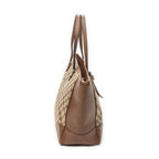 Shoulder Bag Medium Bree Zippered Tote Beige Monogrammed Canvas