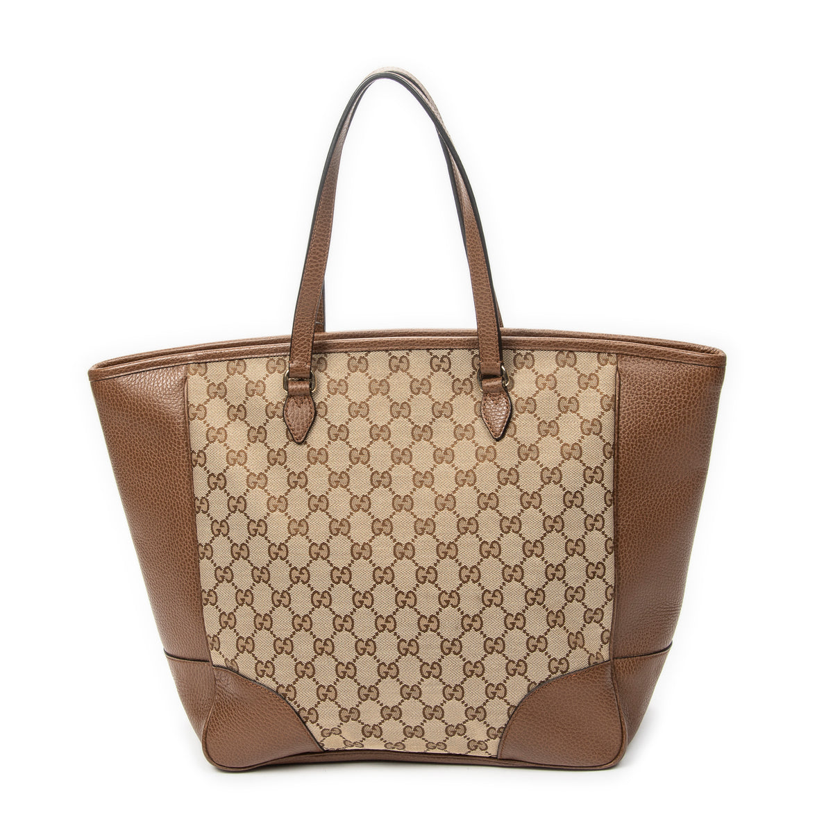 Shoulder Bag Medium Bree Zippered Tote Beige Monogrammed Canvas