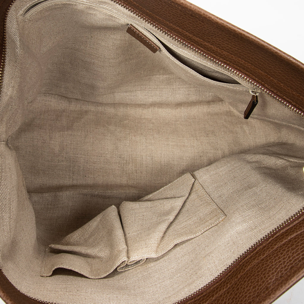 Shoulder Bag Medium Bree Zippered Tote Beige Monogrammed Canvas