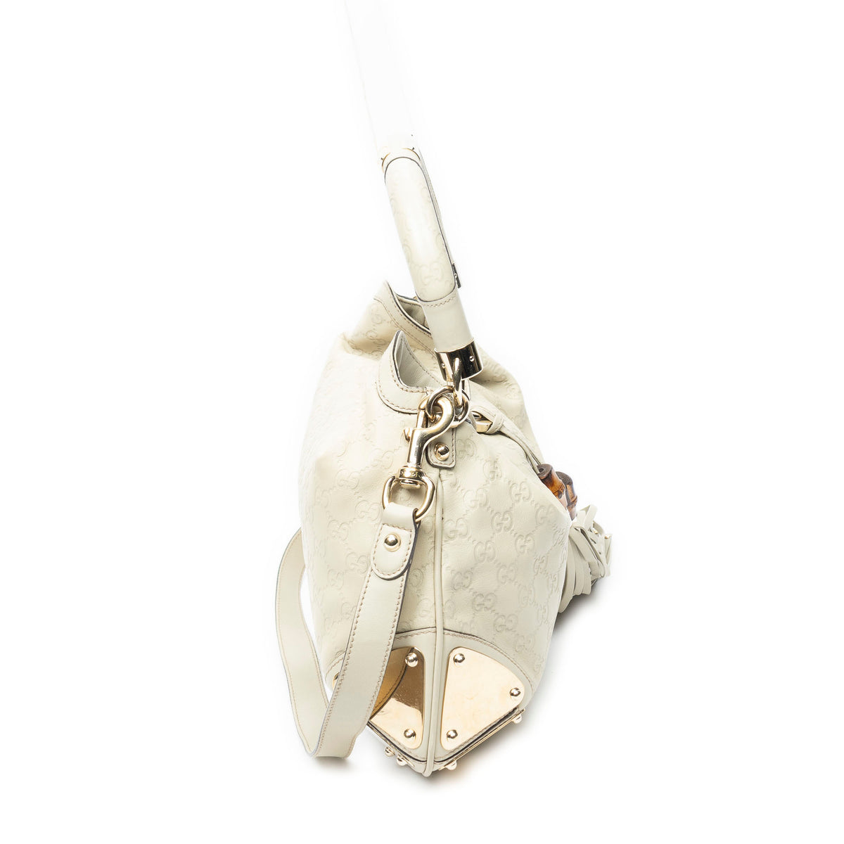 Shoulder Bag Medium Babouska Indy Top Handle Ivory Guccissima Leather